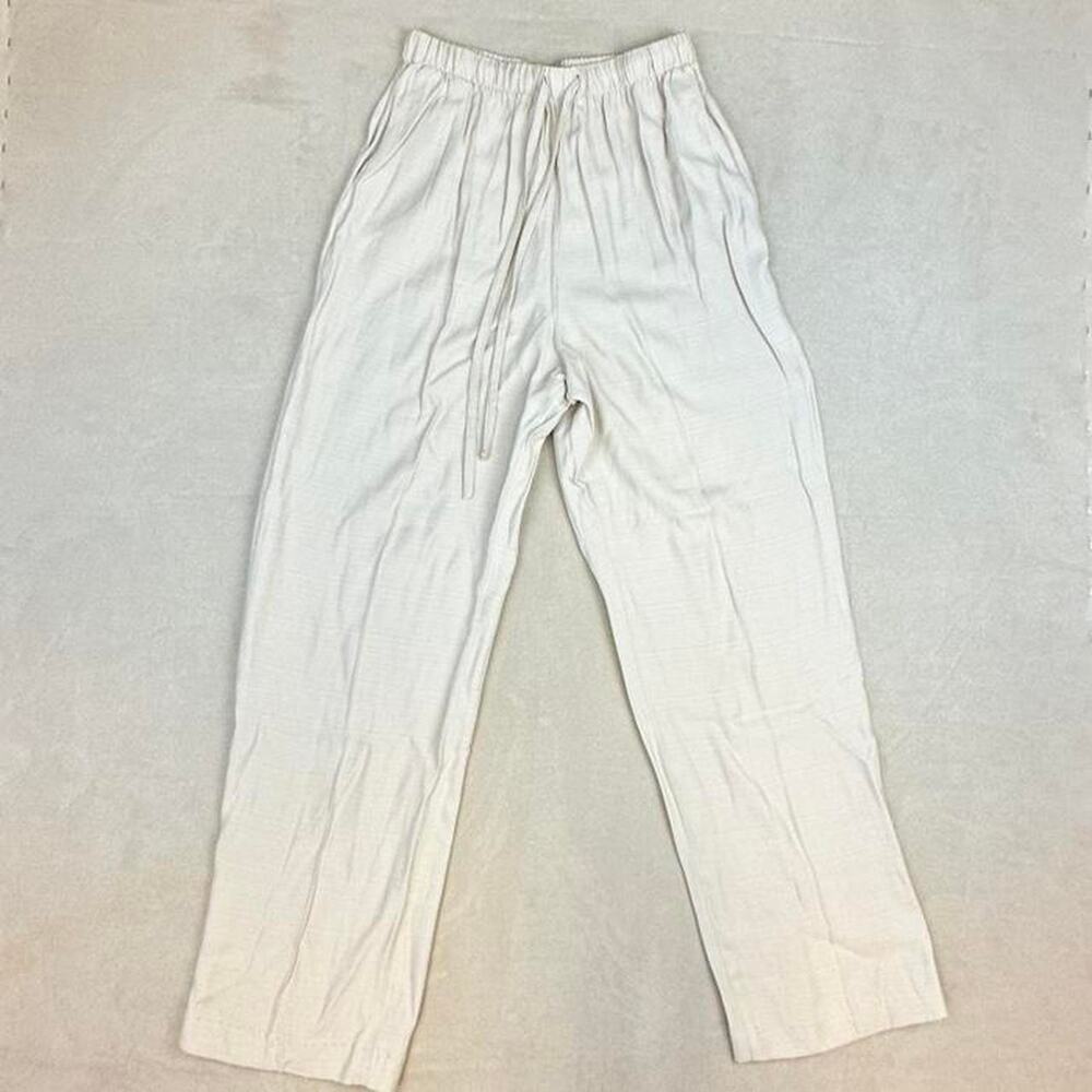 Leslie fay haberdashery beige rayon Rayon Blend lounge Pants size M sku124-LRS